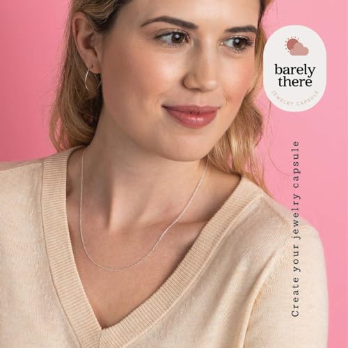 KEZEF 18K Gold Plated 925 Sterling Silver Box Chain Necklace for Women, 1mm Thin & Sturdy Italian Chain Necklace, Rose Gold & Silver Available, 15/16/18/20/22/24/30 Inch - color: Sterling Silver, size: 18 Inch (Popular Women's Length)