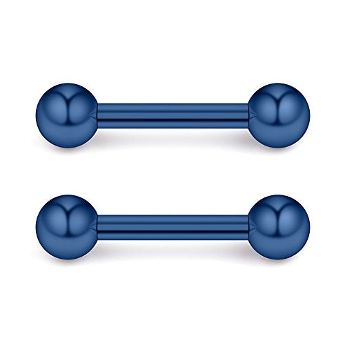 Ruifan 316L Stainless Steel Nipple PA Tongue Shield Barbell Ring Bar Body Piercing Retainer 12G 12mm 2-12PCS - color: 12PCS - Mix Color