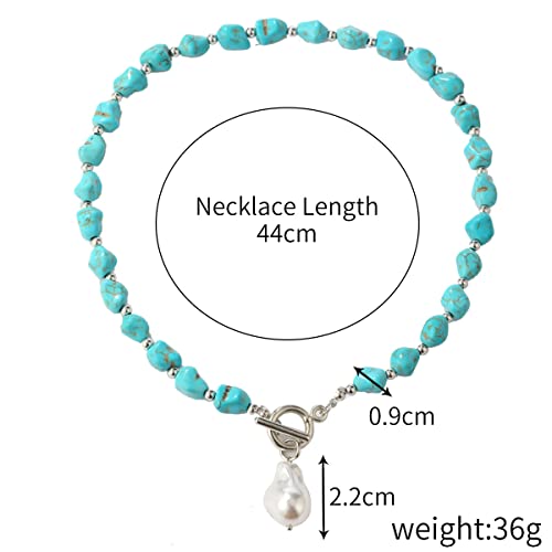 Dainty Layered Choker Necklace Bohemian Turquoise Necklace 14K Gold Plated Dainty Y Pendant Necklace Beach Fashion Pendant Choker - color: Gold-F