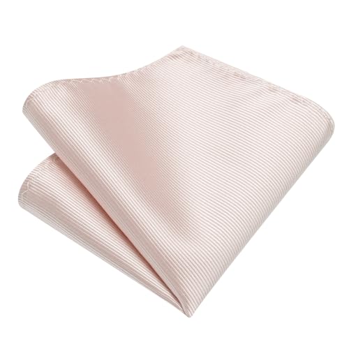 Solid Color Tie and Pocket Square with Tie Clip Lapel Pin Silk Formal Necktie Set Wedding Formal - color: Light Pink