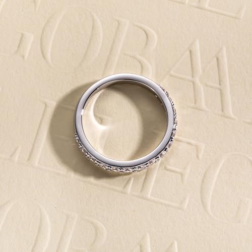 Cubic Zirconia Eternity Band Ring Round Cut/Cushion Cut 5A Grade D Color Simulant Diamond CZ Wedding Band Promise Anniversary Ring for Women - color: Wedding Band