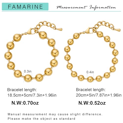FAMARINE Gold Silver Chunky Bangle Bracelet for Women Men - style: Style G