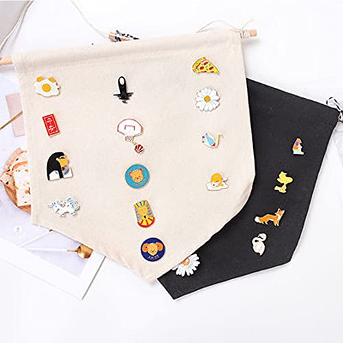 3pcs Cotton Canvas Wall-Mounted Brooch,Wall Hanging Jewelry Display Storage Set for Pin and Brooch Collections (D) - color: D