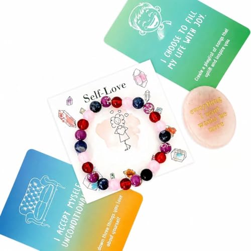 8MM Beaded Stretch Bracelet Gift Set-Natural Healing Crystal | Handmade, Ideal Gift,Unisex, Various Natural Stone ,For Healing&Stress Relief&Money&Protection, For Meditation & Yoga - color: Pink