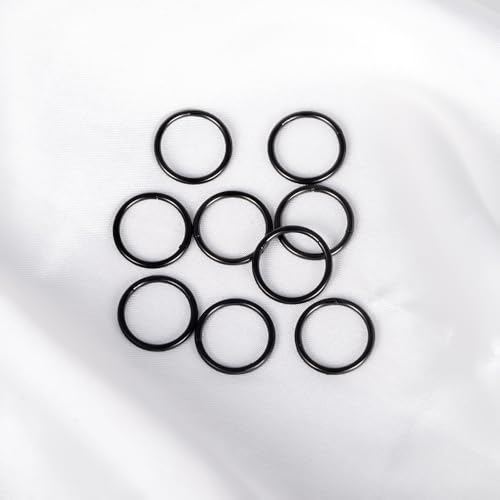 Vankula 10PCS Seamless Septum Nose Piercing Rings Segment Hoop Rings 316L Stainless Steel Ring Stack Clickers Ear Plugs Hangers Women Men Body Jewelry - color: Black, size: 1.2*8mm 10PCS