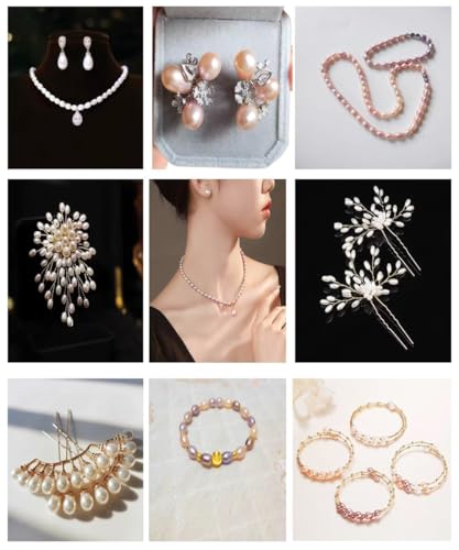 50 Pcs Freshwater Pearl Beads for Jewelry Making AAA 9-10 mm Non-Porous Natural Genuine Real Pearls Beads Oval Pearl Bead Loose Gemstone Bead Crafts Gift for Women,DIY Gifts. - color: 9-10 mm no holes.
