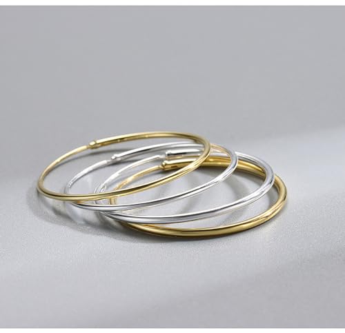Chic 925 Sterling Silver Big Hoop Earrings Minimalist Round Circle Endless Large Huggie Hoops Statement Earrings 50/60/70/90mm Hypoallergenic Fashion Jewelry Gifts for Women Girls - style: 30mm Gold