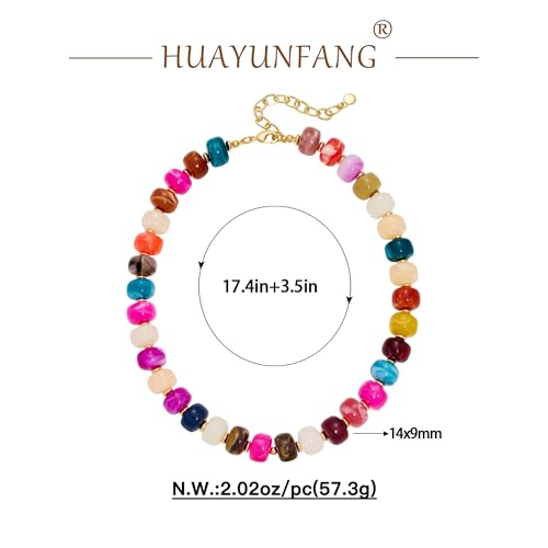 Chunky Beads Necklace for Women Trendy Gold Puffy Heart Choker Necklace Colorful Resin Beaded Heart Pendant Necklaces Statement Jewelry - color: Round-Colorful