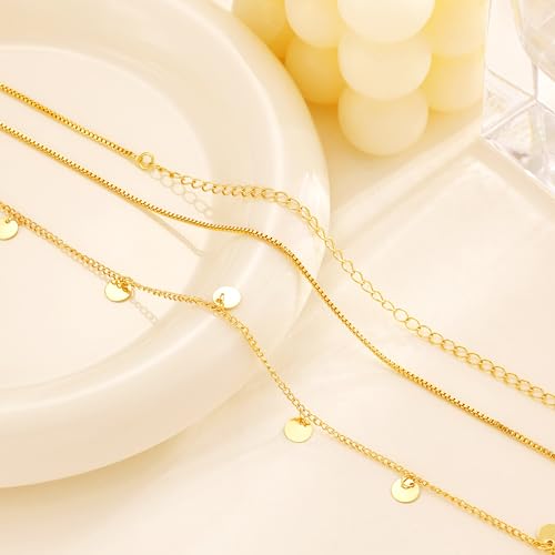 CHESKY Waist Beads for Women, 14k Gold Plated Waist Chain Gold Chain Belt for Womens Simple Body Chain Jewelry Belly Chain Beach Accessories Dainty Gold Jewelry for Women Gifts Rave Outfits for Womens - style: box chain-gold
