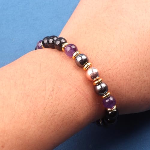 KSQS Healing Stone Bead Bracelet for Women, Natural Gemstones Balance Protection Bracelet, Spiritual Crystal Beads Bracelet Anxiety Relief with Meaning Card - color: Empath