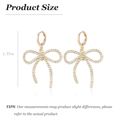 Pearl Bow Earrings for Women Coquette Aesthetic Jewelry Rhinestone Bow Earrings for Bridesmaids Wedding Party Accessories Bridal Costume Accents Bowknot Themed Gifts - color: K3: Bow Hoop Earrings