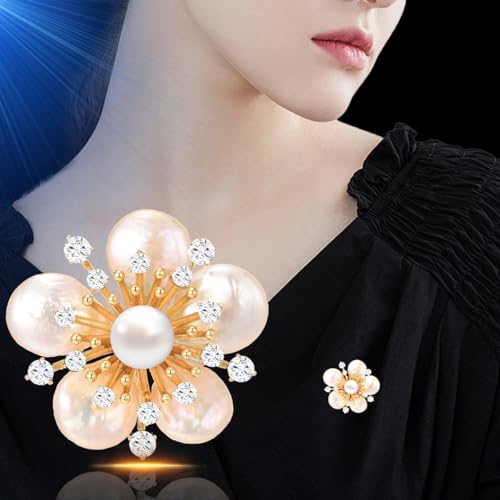 Brooches and Pins for Women Elegant Flower Pearl Brooches Costume Broches Jewelry Lady Christmas Pin for Women - style: GD-1764