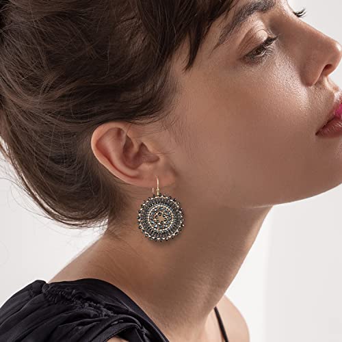 Colorful Summer Beaded Earrings For Women Crystals Glass Bead Dangle Drop Bohemia Earrings Statement Earrings For Women - color: Grey