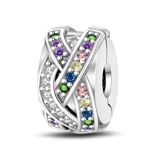 Pandach 925 sterling silver Clip Spacer Charm for Bracelet Clip Lock Stopper Bead Spacer European Openable Beads 2Pcs - style: 2-PAC623