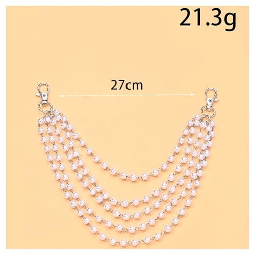 1Pcs Pearl Bra Straps Jewelry,Adjustable Bra Shoulder Chain,Pearl Lingerie Straps,Wedding Bridal Dress Underwear Chain for Women Backless Party - color: White