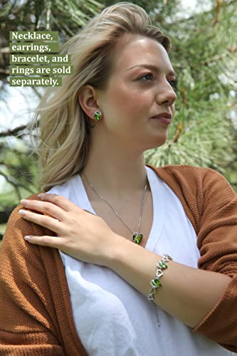 Leafael Infinity Love Women's Adjustable Crystal Heart Ring with Birthstone Crystals Healing Stones, Jewelry Gifts for Women, Birthdays Valentine's Day, Silver-Tone, Open End, Size 6.5-8 - color: 12a-August-Renewal-Peridot Green