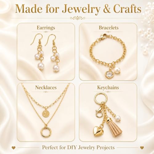 1200 Pcs Jump Rings for Jewelry Making, Jewelry Repair Kit with Lobster Claw Clasps, Pliers, Tweezers & Ring Opener, Gold and Silver Open Jump Rings for Necklace, Bracelet, Earrings, Keychains