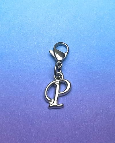Initial Italic Cursive Stainless Steel Clasp Clip on Charm Graduation Cap Tassel Event Party Invitation Card Baby Shower Birthday Thank You Celebration Personalized Congratulations Choice of 26 Letters - style: Letter P