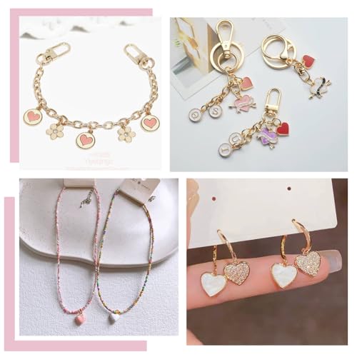 PH PandaHall Heart Pendart Charms - color: 11 Colors, size: 16x15x3mm