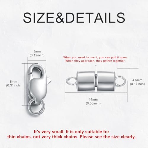 925 Sterling Silver Lobster Clasp for DIY Necklace Bracelet Jewelry Making, Double Spring Clasp with Closed Jump Rings, Necklace Extender Clasp Connector Bracelet Extension (Style 21) - style: Style 21