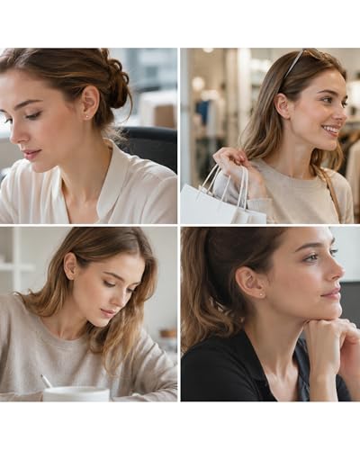 5/10 Pairs Silver Gold Small Stud Earrings Set Surgical for Women | 2 mm 0.08" Cubic Zirconia, 14K Gold Plated 316L Stainless Steel, Hypoallergenic, CZ Multiple Piercing Earring - color: Silver-5 pair/2mm
