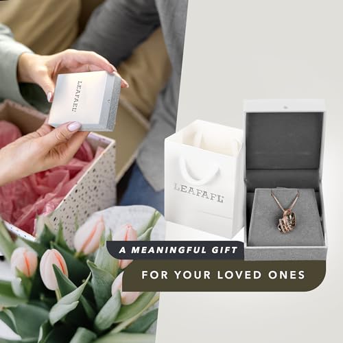 Leafael Wish Stone Pendant Necklace with Birthstone Crystal, 18K Rose Gold Plated/Silvertone, 18" + 2" - color: 112-Silver Black Crystal-Rose Gold Plated
