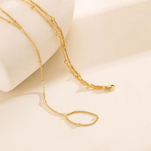 Dainty 14K Gold Plated Bracelets for Women Waterproof, Non Tarnish Gold Jewelry Sets, Thin Stackable Link Paperclip Chain Bracelet Pack Fashion Accessories Gifts for Womens - style: 5Pcs BRACELET SET-02