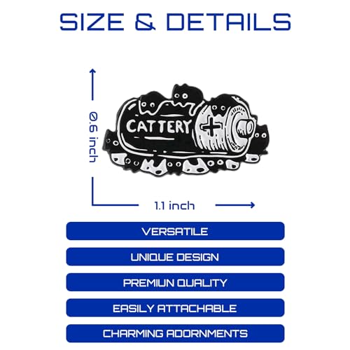 Enamel Pins, Cute Pins for Backpacks, Hat Pins, Novelty Brooch Pins, Backpack Pins, Lapel Pins for Men, Women, Girls, Boys. For Lanyard, Bags, Hats, Caps, Clothing - color: Cattery