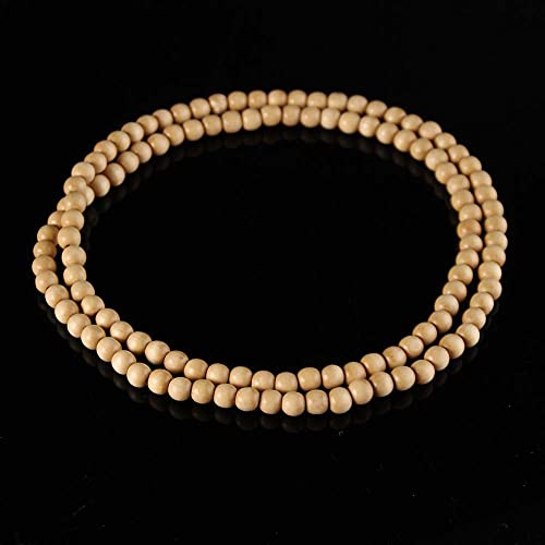 COLORFUL BLING 8MM Natural Wood Bead Necklace Africa Wooden Chain Statement Unisex Chunky Strand Necklaces Hip Hop Jewelry - color: light