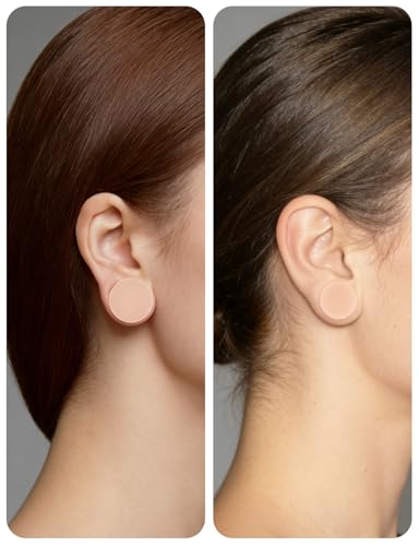 Ears Gauges Tunnels Plugs for Women Solid Silicone Ear Gauge Stretching Kit 8G to 1" (3MM- 25MM) Expander Stretcher Plug Earrings for Piercing Jewelry for Women (Black White Flesh) - color: 8g to 1", Flesh
