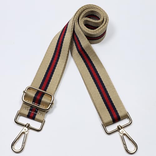 Kolti Purse Strap Replacement Crossbody Handbag Stripe Wide Adjustable - color: Gold Buckle-419