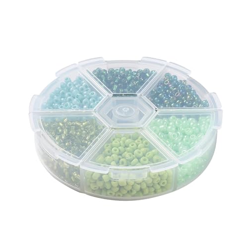 1Box 8/0 Glass Seed Beads 3mm Small Beads Round Loose Spacer Bead for DIY Friendship Bracelet Necklace Earring Summer Jewelry Making Phone Starp Craft Supplies Hole: 1mm About 1330pcs/box Green - color: Green-3mm