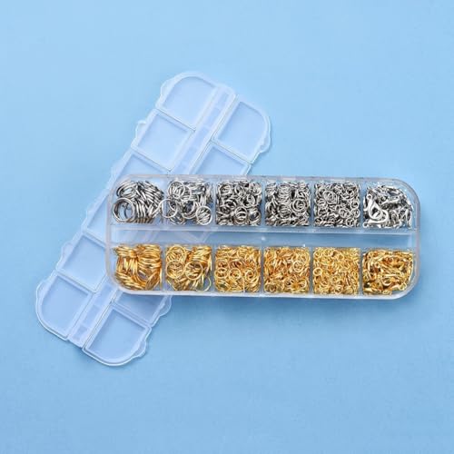 Echoed Elegance 1188PCS Jump Rings for Jewelry Making Kit, Jump Rings and Necklace Clasps with Pliers Tools for Jewelry Making Supplies and Necklace Repair (Set A) - color: Set A