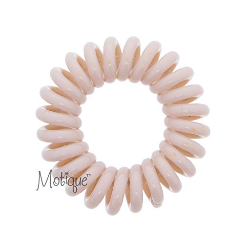 Small Coil Hair Ties For Girls - Set of 6 Light Brown - color: Light Brown