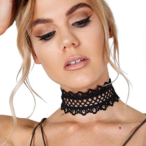 Zoestar Lace Choker Necklace Statement Necklaces for Women - color: 1 black