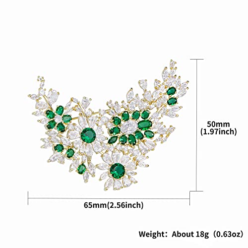 Brooches for Women, Shiny Cubic Zirconia Brooch Pins for Women Fashion Brooch Pin Broach Jewelry Gift - color: Rosa multiflora