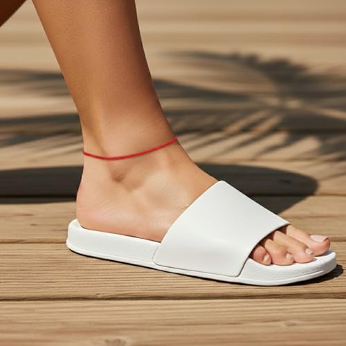 Red String Anklet for Women Men Teen - Ankle Bracelet Surfer Beach Anklets Cord Waterproof Adjustable Jewelry Unisex Summer Accessories Protection Talisman Good Luck - size: 8" min length - 16" max length