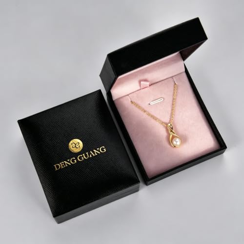 Freshwater Pearl Necklace for Women | 14K Gold Plated Infinity Pendant Fine Jewelry | Dainty Everyday Layering Chain with Lobster Clasp - color: Gold Dainty