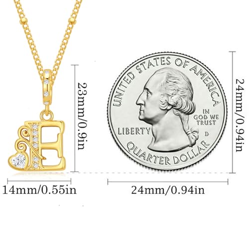 TIZU Initial Necklaces for Women - Dainty 14K Gold Plated Letter Pendant Trendy Personalized Initial A-Z Necklaces Jewelry Gift - color: Gold-E