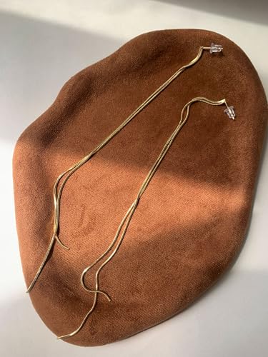 Tassel Earrings for Women Gold Plated Silver Chain Earrings Dainty Minimalist Dangle Drop Studs - color: C-Gold with Two Chains