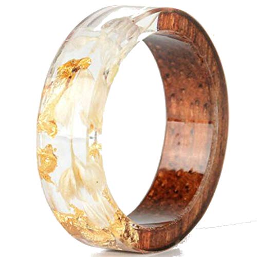 Jude Jewelers 8mm Transparent Acrylic Resin Wood Ocean Style Wedding Band Anniversary Ring - color: Beige