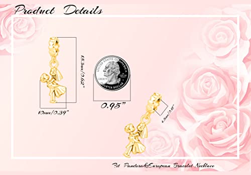 Bow Royal Crown Married Couple Wine Bottle Lock Key Arrow Heart Dangle Charm Bead for Pandora Bracelet … - style: Gold Marriage