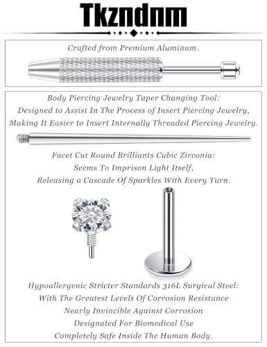 18/16g Flat Back Earrings Lip Rings Stud Jewelry Surgical Steel - color: Surgical Steel, size: 16g