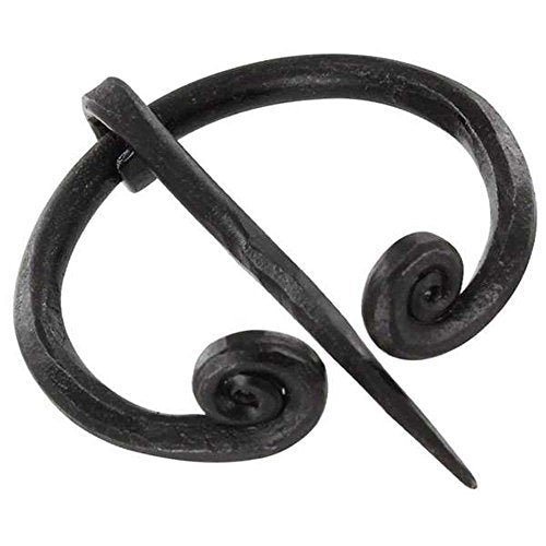 Armory Replicas™ Hand-Forged Viking & Celtic Cloak Pin Brooch – Medieval Fibula for Costumes, Reenactments, Cosplay & Historical Dress Accessories - style: Small Rolled Ends Round