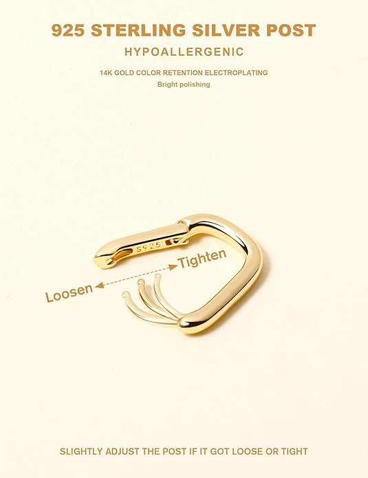 Gold and Silver Hoop Earrings for Women Small Huggie Earrings Hoops | Lightweight Hypoallergenic Hoop Earrings Set for Women Gifts - color: u-shaped hoop