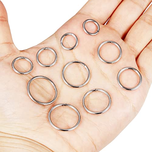 Vsnnsns 14G 16G Septum Nose Rings Hoops Lip Ring Piercing Jewelry 316L Surgical Steel Hinged Segment Clicker Cartilage Tragus Helix Conch Rook Daith Lobe Earrings Hoops Piercing Jewelry for Women Men - color: 14G-Silver