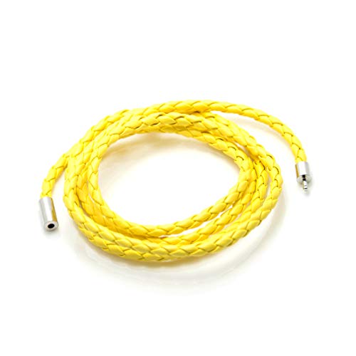 Xusamss Fashion Alloy Buckle Multilayer Leather Wrap Cuff Bracelet,7.5inches - color: Yellow