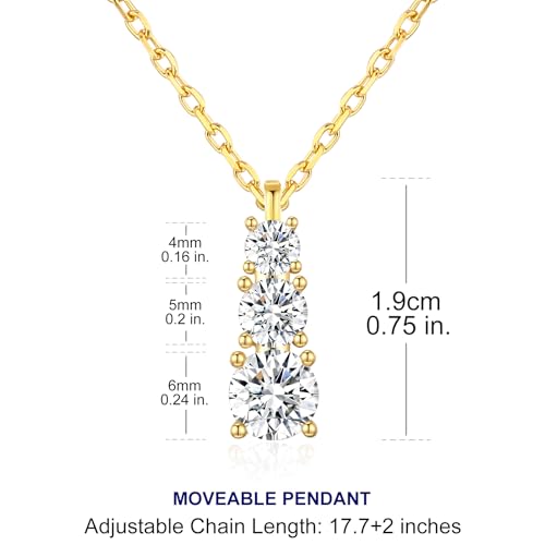 SBLING Platinum-Plated or 18K Gold Plated Cubic Zirconia Pendant Necklace for Women - color: 18K Gold Plated