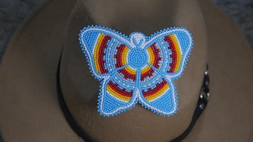 Beaded Hair Clips Native American Style Handmade Collection (Butterfly (Skyblue)) - color: Butterfly (Skyblue)