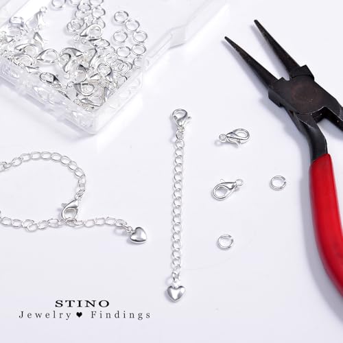 150Pcs Fadeless Lobster Claw Clasps (10mm) & Jump Rings for Jewelry Making, Necklace Bracelet Findings & Supplies (Mixed Color) - color: Mixed Color